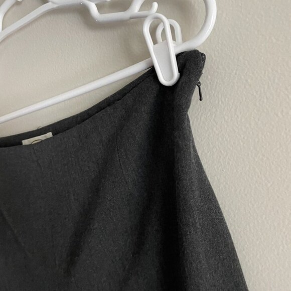 Talbots Women SZ 8 Charcoal Gray Waistless Flat Front Straight Leg Dress Pants - Picture 4 of 8